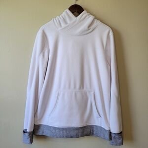 Lululemon Runaway Fleece Pullover Hoodie Heathered Herringbone Detail White